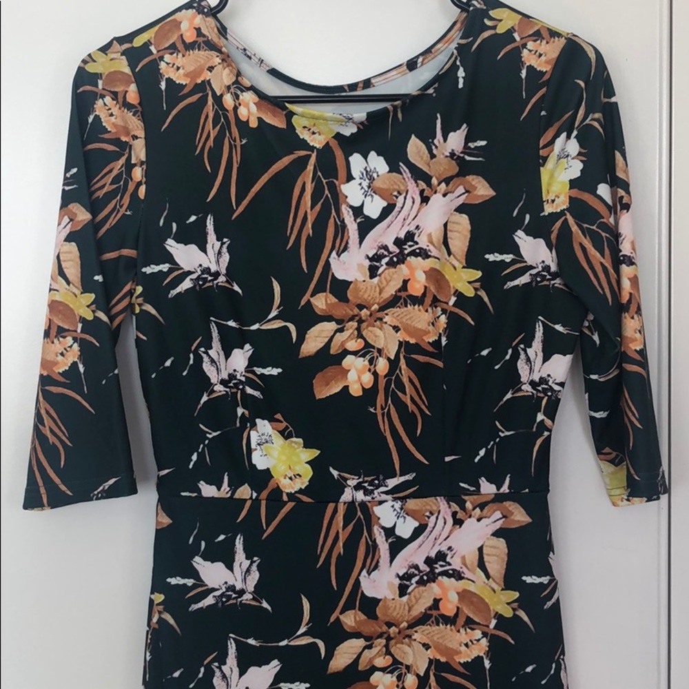 Bottle green midi dress